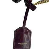 YSL Red Wine Patent Monogram Small Sunset Bag
