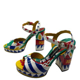 Dolce & Gabbana Carretto Platform Heel Sandals Size 37 US 7