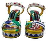 Dolce & Gabbana Carretto Platform Heel Sandals Size 37 US 7