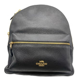 Coach Black Pebbled Leather Charlie Medium Backpack Purse