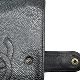 Vintage Chanel Caviar Black Leather Bifold Wallet