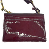 YSL Red Wine Patent Monogram Small Sunset Bag