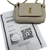 Saint Laurent Cream Mini Nolita Leather Purse