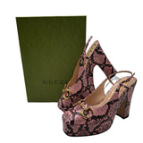 Gucci Python Horsebit Platform Sandals Women's Size 39 ~ US 9
