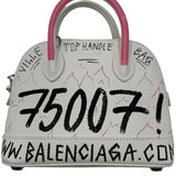 Balenciaga White Leather Vile Top Handle Crossbody Purse