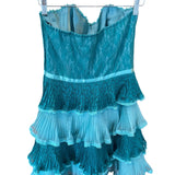 Vintage Betsy Johnson Teal Ruffle Tier Dress Wmns Size: 6