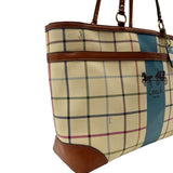 Coach Cream Heritage Tattersall Tote Bag Purse