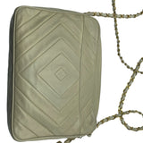 Vintage Chanel Lambskin Diamond CC Quilted Camera Bag