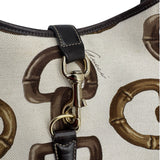 Gucci Cream Horsebit Jackie O Canvas Purse