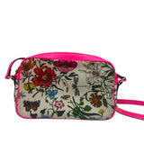 Gucci Floral White Fuschsia "Flora" Shoulder Bag