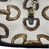 Gucci Cream Horsebit Jackie O Canvas Purse
