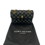 Kurt Geiger Tweed Kensington Embellished Shoulder Bag