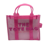 NWT Marc Jacobs Pink Medium Mesh Tote Bag With Crossbody Strap