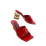 Dolce & Gabbana DG Patent Leather Mules Women's Size 36.5 = US 6.5