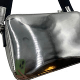 Prada Brique Chrome Patent Leather Shoulder Bag