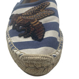 Gucci Embroidered Bee Striped Espadrilles Women's Size 37 = US 7