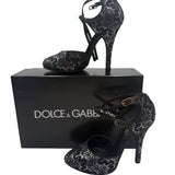 Dolce & Gabbana Decollete Glitter Pizzo Pumps Women's Size 39 ~ US 9