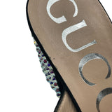 Gucci Embellished Suede Mules Women's 37.5 = US 7.5