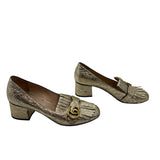 Gucci Fringe Metallic Marmont Block Heel Women's  39 ~ US 9
