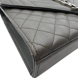 Saint Laurent Gray Grain De Poudre Medium Matelasse Purse