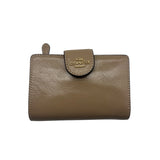 Coach Tan Corner Zip Glazed Leather Wallet
