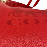 Coach Red Pebbled Leather Jes Hobo Shoulder Bag Purse