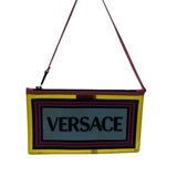 AS IS Versace Vinyl Rubber Logo Pouch