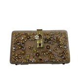 Dolce & Gabbana Velvet Baroque Crystal Clutch