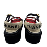 Chanel Lambskin Logo Platform Size 37.5 ~ US 7.5  Women's Shoes
