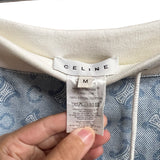 Celine Blue and White Macadam Monogram 100% Cotton Size M Women's Skirt