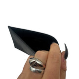 Saint Lauren So Black Grain de Poudre Uptown Chain Wallet
