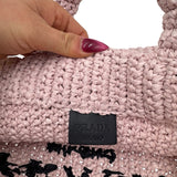 Prada Pink Small Raffia Tote Purse