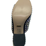 Gucci Embellished Suede Mules Women's 37.5 = US 7.5