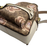 Coach Beige and Pink Floral Campus Backpack Purse