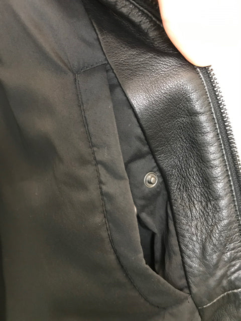 Armani Jeans NWT Black Leather Jacket size XL