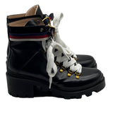 Gucci Black Ankle Boots w/ Sylvie Web Size 38 ~ US 8