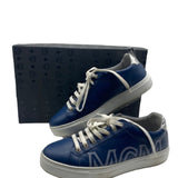 MCM Navy Leather Logo Trim  Size 41 ~ US 8 Men's Shoes