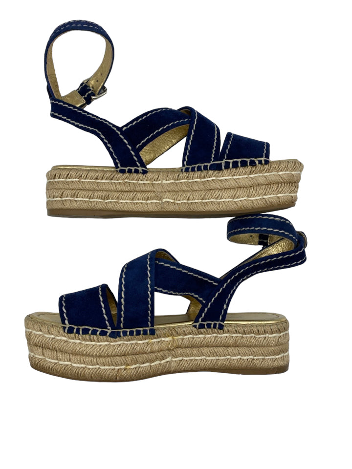 Prada Crisscross Suede Espadrille Sandals Size 38 ~ US Size 8 Women's Shoes