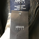 Armani Jeans NWT Black Leather Jacket size XL
