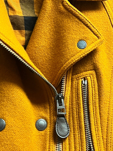 Burberry Brit Amber Wool Cropped Biker Jacket Women's Size S